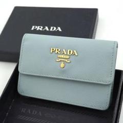 ✨新品未使用・箱保証書付✨　PRADA 財布　サフィアーノ　レター型　コンパクト PRADA【美品】サフィアーノレザーレター型コンパクト財布ピンク