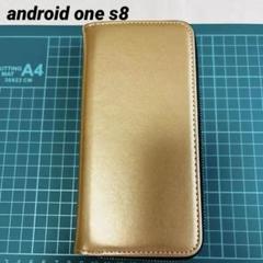 android one s8 手帳　ケース　財布　ゴールド　シンプル　おしゃれ