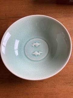 お値下げ！中国元代青釉双魚小皿