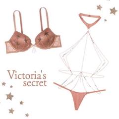 ヴィクトリアシークレット ローズゴールド ブラジャーショーツセット 75A ヴィクトリアシークレット ローズゴールド ブラジャーショーツ