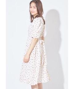 09T994☆ tocco closet ハート 総柄 ロングワンピース M