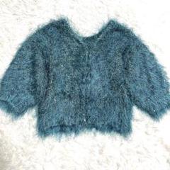 Lily Brown✨フェザー フリンジ 2way トップスニット カーディガン