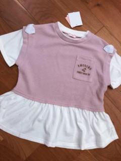 可愛い　さくらんぼ　重ね着風　半袖　トップス100 新品未使用