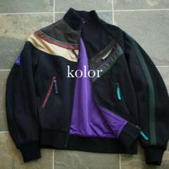 極美品 kolor ナイロンジャケット ニット ドッキング 19aw kolor ドッキング ニット トラックジャケット ブルゾン