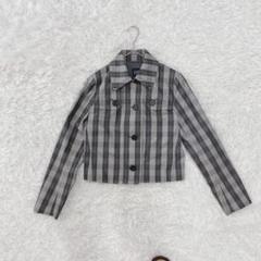 【GAP】ギャップ（S）チェック柄 クロップドジャケット カジュアル 綿100