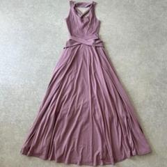 ロザリームーンrosarymoonレースアップジャージードレス ラベンダーピンク