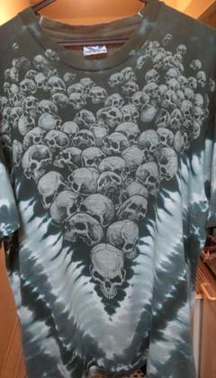 リキッドブルー スカル タイダイ TシャツXL アメリカ製