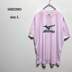 ミズノ メッシュ Tシャツ L テニス バドミントン ピンク センタービッグロゴ