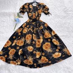 カネコイサオ ひまわり リボン ロングスカート ピコレース ピンタック 花柄 カネコイサオ ひまわり リボン ロングスカート ピコレース