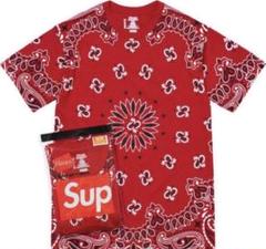 supreme Hanes bandana T RED Mサイズ