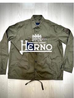 未使用 HERNO ミリタリーシャツジャケット 50 カーキ（Wポケット