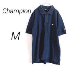 Champion チャンピオン　ポロシャツ　M ネイビー　ロゴマーク　無地