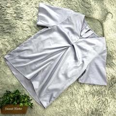 美品❗️【elgna】絞り飾りVネックブラウス (38) 藤色
