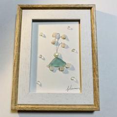 シーグラス パワーストーン 立体アート フレーム付き 127