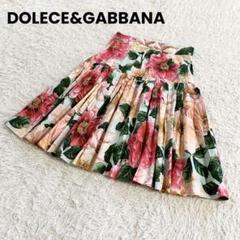 dolce&gabbana 花柄ビジュースカート DOLCE&GABBANA フローラル ミディ丈 フレアスカート 花柄 42