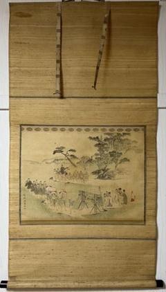 美品 掛け軸 日本画家 野村隆古作 白梅喜雀図 共箱 太巻き付 縁起物 花鳥 美品 掛け軸 日本画家 野村隆古作 白梅喜雀図 共箱 太巻き付