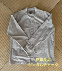 Lサイズ チェック柄 長袖シャツ ベージュ系