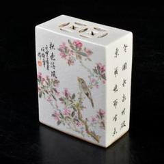 中国 粉彩 漢詩花鳥文 香炉 C 6650 中国 粉彩 漢詩花鳥文 香炉 C 6650 - メルカリ