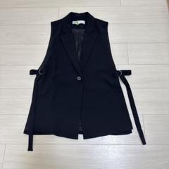 ZARA 黒 ノーカラージレ ベスト M - メルカリ