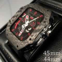 カーボン2★アップルウォッチ　ラバーベルト カバー　Apple Watchバンド