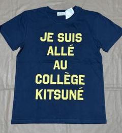 KITSUNE TEE カレッジプリントロゴ Tシャツ 本物 ネイビー サイズM