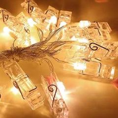 LEDストリングライト 写真飾りライト 20クリップ（ウォームホワイト）❷