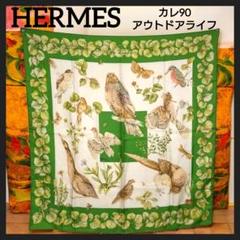 HERMES large scarf 大判スカーフ カレ90 アウトドアライフ