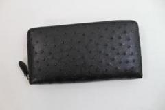 【最上級品】オーストリッチ 財布 本革 ブラック 新品 フルポイント ラウンド