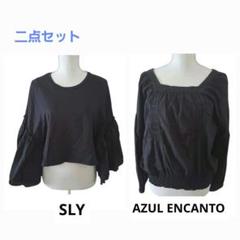黒 トップス セット売り バルーンスリーブ クロップドトップス 2点セット
