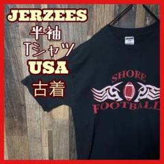 フットボール ジャージーズ L メンズ ブラック USA古着 半袖 Tシャツ