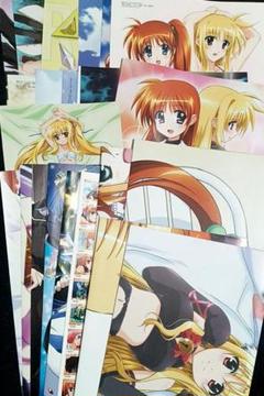 ①魔法少女リリカルなのは　メガミマガジン特典ポスター切り抜き　お纏め22点セット