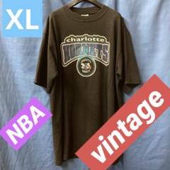 【ビンテージ　NBA】 シャーロット・ホーネッツ ロゴ プリントTシャツ XLのサムネイル