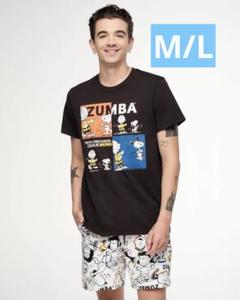 zumba M/L 黒 Tシャツ スヌーピー ウッドストック ズンバウェア