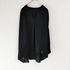 〈Quelle chance〉シフォンブラウス　黒　長袖　タグ付き　LL