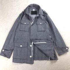 極美品・希少XL/ダーバン ジャケット フッド収納 裏地メッシュ チェック灰色