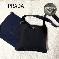 美品✨ PRADA プラダ ショルダーバッグ サコッシュ ナイロン 三角ロゴ 黒