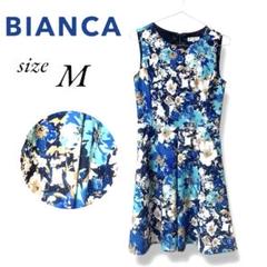 【BIANCA EPOCA】ビアンカ 花柄 ノースリーブ ワンピース 三陽商会