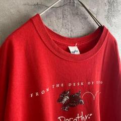 ギルダン 古着 ドッグ アメリカ輸入 プリント Tシャツ 半袖 XLサイズ 赤色
