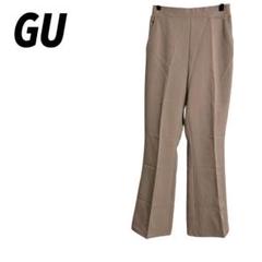 【ジーユー】フレアパンツ　センタープレス　ウエストゴム　M