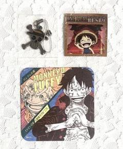 ONE PIECE ルフィ　アートコースター　海賊旗　ストラップ　キーホルダー