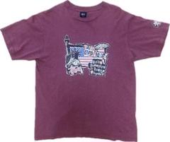 old stussy tシャツ 90s made in USA アメリカ国旗