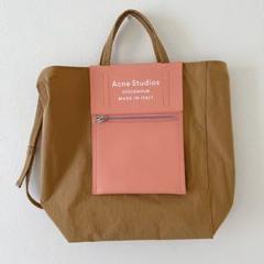AcneStudios ピンクトートバッグ定価49490→¥28000 アクネ ストゥディオズ - ロゴ ミニ ショルダートートバッグ