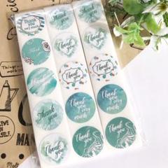 【1400】thank youシール グリーン 500片 450円のサムネイル