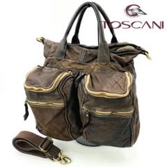イタリア製 TOSCANI 2WAY カーフレザーハンドバッグ ショルダーバッグ