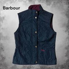 90s Barbour キルティングベスト 刺繍 フリース ライナー ブラック