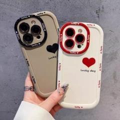 【新入荷】 スマホケース 白 ハート iPhone16plus ロゴ入り 韓国