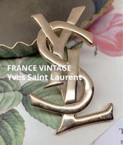 イヴ サンローラン ブローチ ラインストーン カサンドラ　ロゴ　ヴィンテージ イヴ・サンローラン YVES SAINT LAURENT YSLロゴ ラインストーン