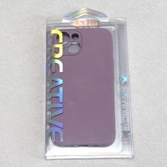 iPhone15 パープル スマホケース カメラ保護 シリコン