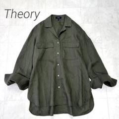 【超目玉枠】 Theory☆2023SS メルカリ - カーキ リネンオープンカラーシャツ トップス