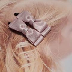 パールサテンのヘアピン2個セット(ピンク)